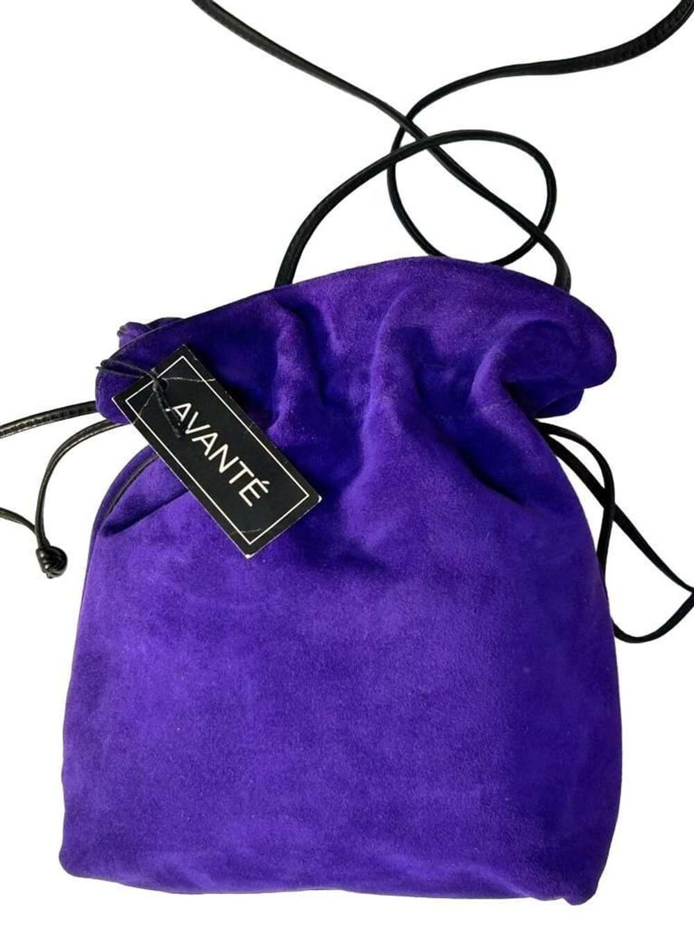 Avanté Suede Drawstring Crossbody Bag Purple